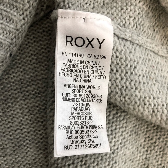 ROXY Women's Candidate Waves Pointelle Pullover Sweater Size Medium Gray - Picture 6 of 10